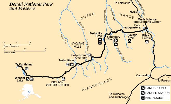 Denali visitor map